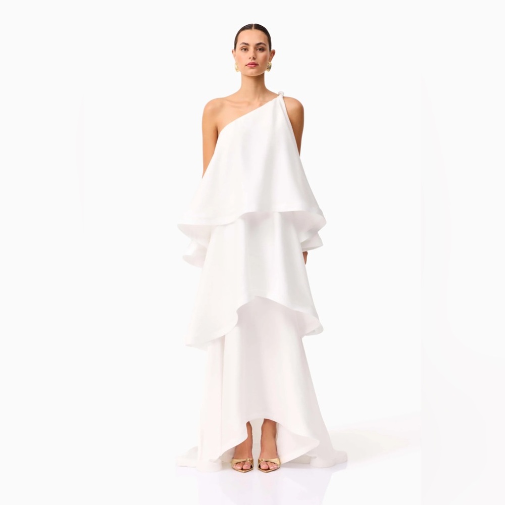 Tilly One Shoulder Maxi Dress in White